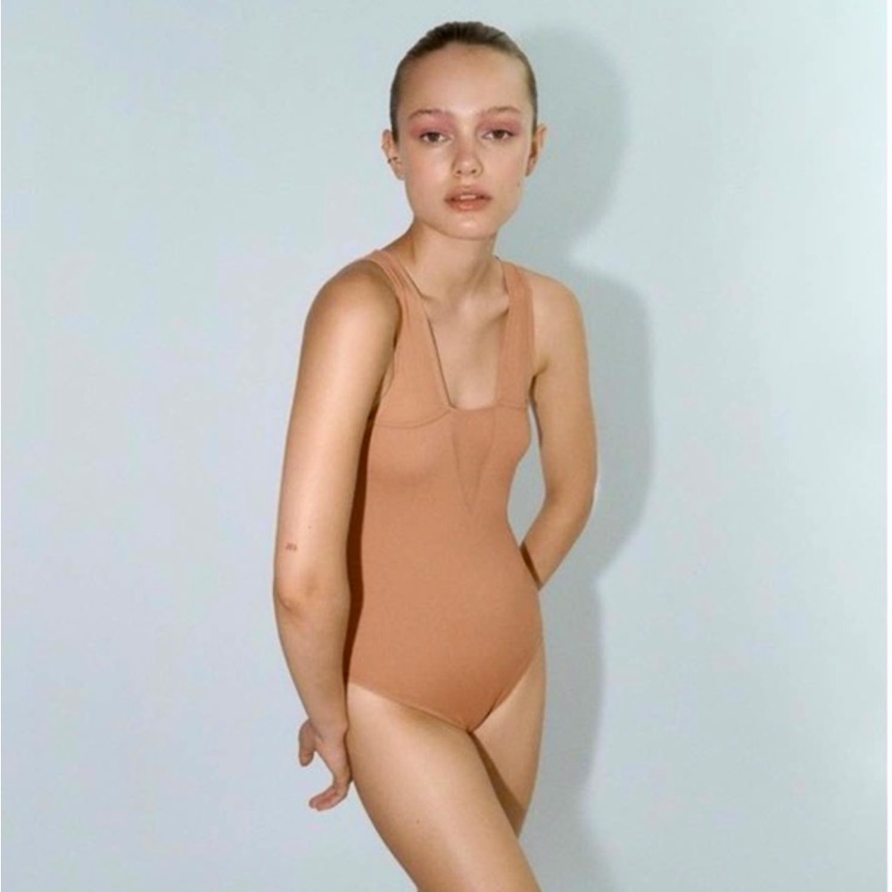 Zara Beige Tulle Bodysuit - Picture 3 of 9